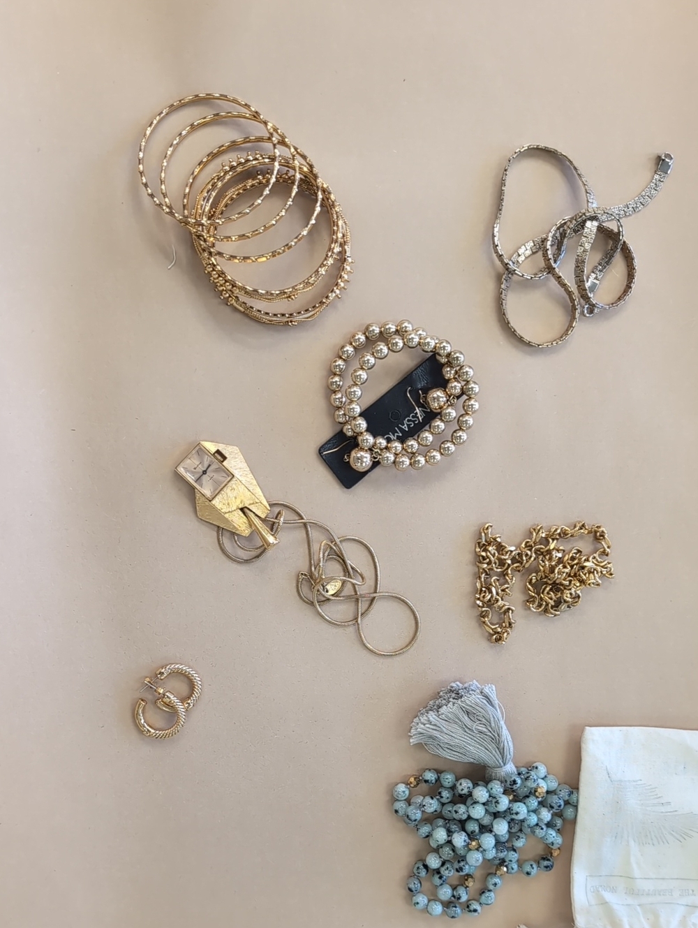 Assorted 7 Piece Earrings, Bracelets And Necklaces
